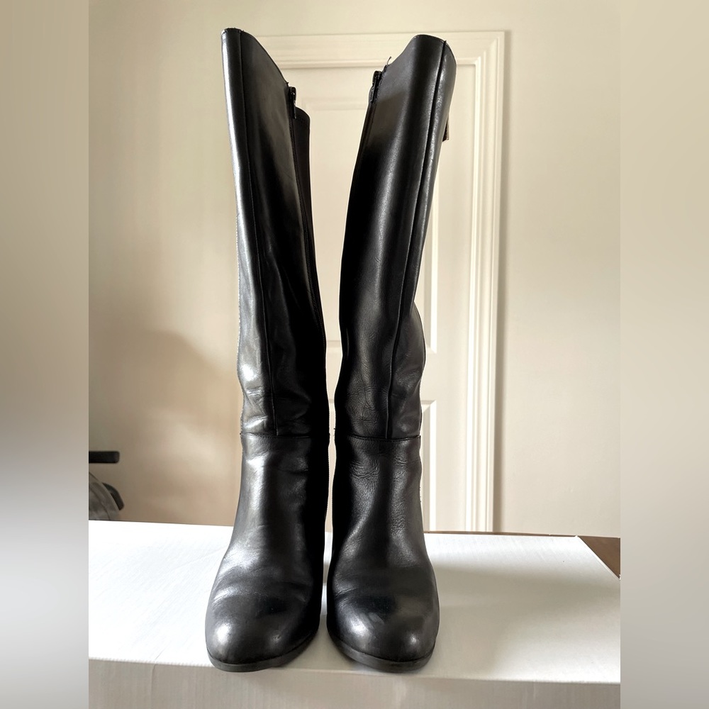 bar III black leather boots